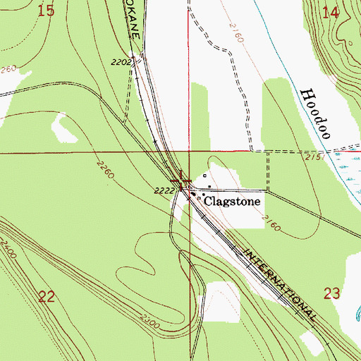 Topographic Map of Clagstone, ID