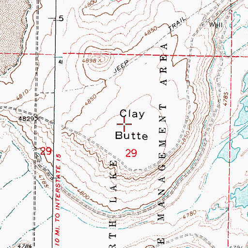 Topographic Map of Clay Butte, ID