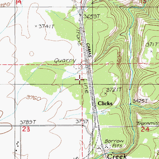 Topographic Map of Clicks, ID