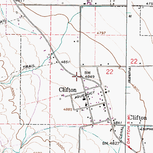 Topographic Map of Clifton, ID