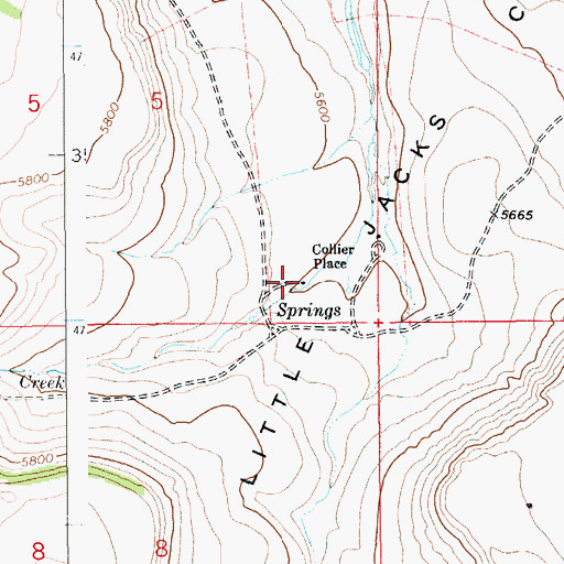 Topographic Map of Collier Place, ID