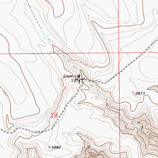 Topographic Map of Comical Turn, ID