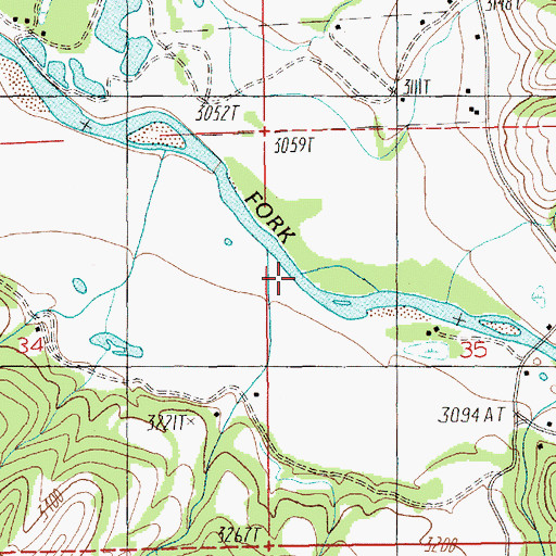 Topographic Map of Coski Creek, ID