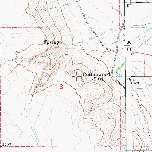 Topographic Map of Cottonwood (historical), ID