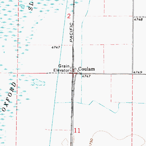 Topographic Map of Coulam, ID