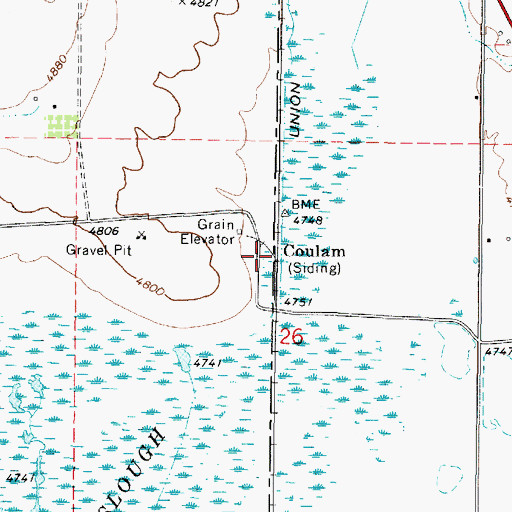 Topographic Map of Coulam, ID