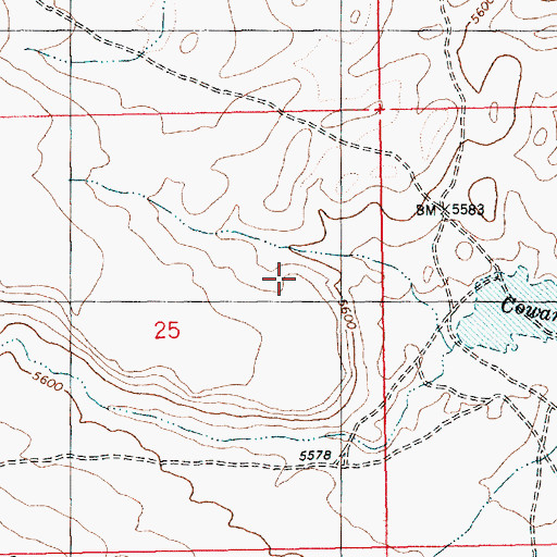 Topographic Map of Cowan Reservoir, ID