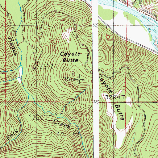 Topographic Map of Coyote Butte, ID