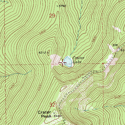 Topographic Map of Crater Lake, ID