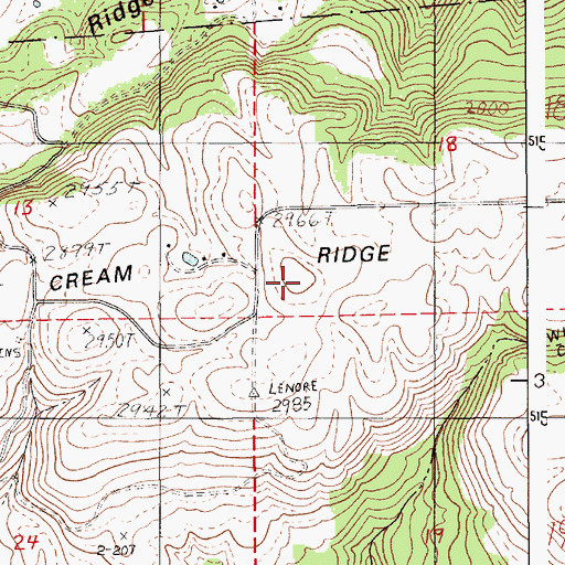 Topographic Map of Cream Ridge, ID
