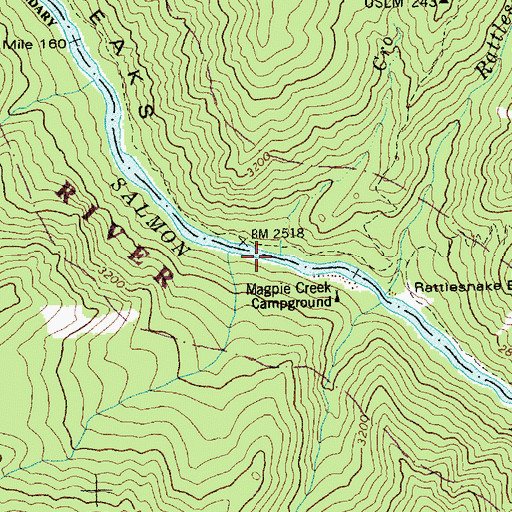 Topographic Map of Cro Creek, ID
