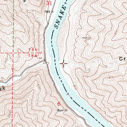 Topographic Map of Crowers Canyon, ID