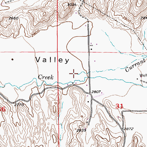 Topographic Map of Currant Creek, ID