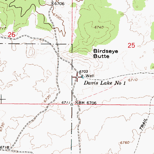 Topographic Map of Davis Lake Number One, ID