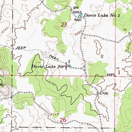 Topographic Map of Davis Lake Number Two, ID