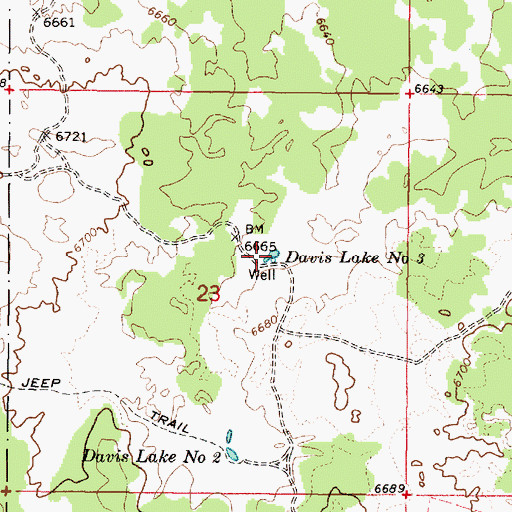 Topographic Map of Davis Lake Number Three, ID