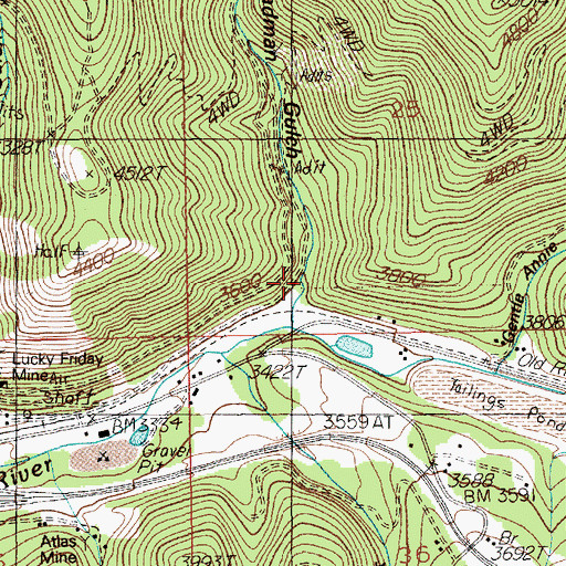 Topographic Map of Deadman Gulch, ID