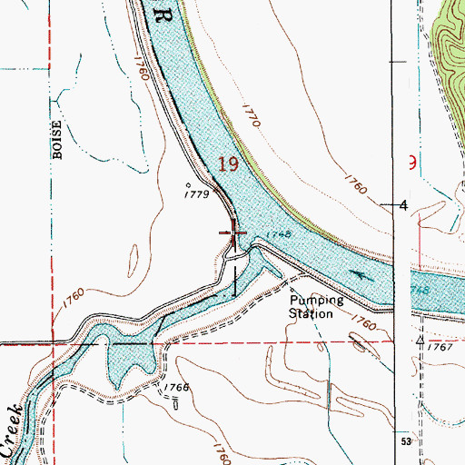 Topographic Map of Deep Creek, ID