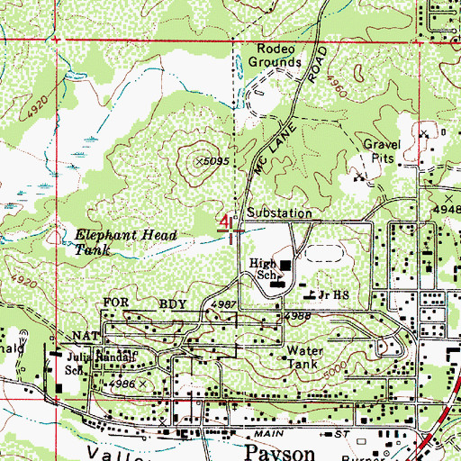 Topographic Map of Rumsey Park, AZ