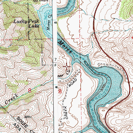 Topographic Map of Deer Creek, ID