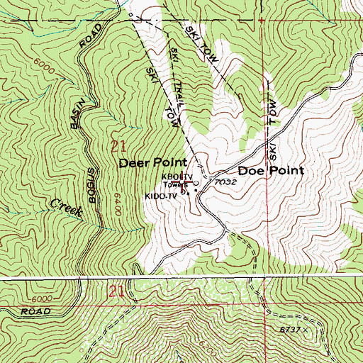 Topographic Map of Deer Point, ID