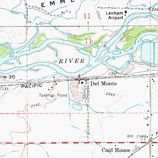 Topographic Map of Del Monte, ID