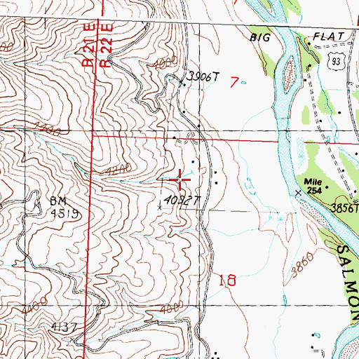 Topographic Map of Deriar Creek, ID