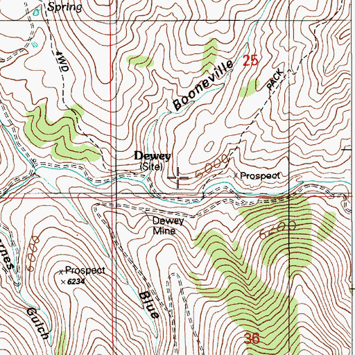 Topographic Map of Dewey, ID