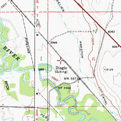 Topographic Map of Dingle, ID