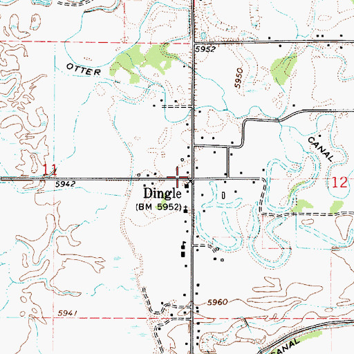 Topographic Map of Dingle, ID
