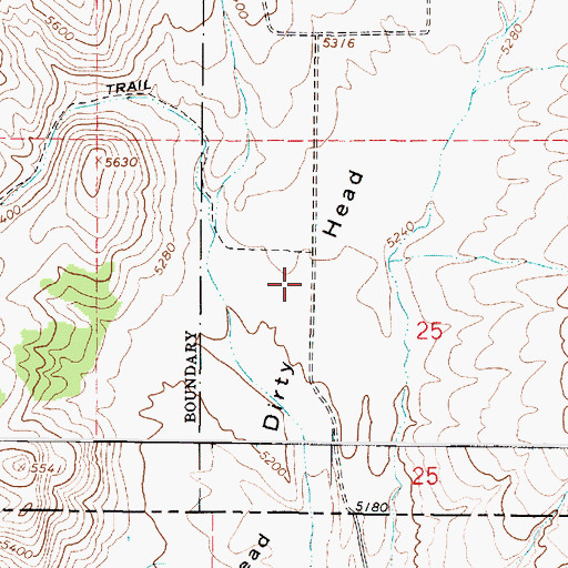Topographic Map of Dirty Head, ID