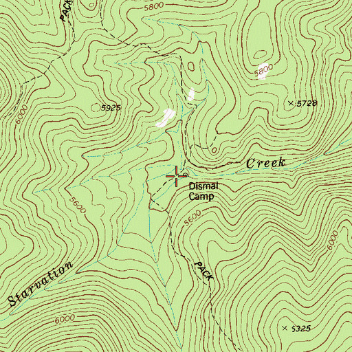 Topographic Map of Dismal Creek, ID