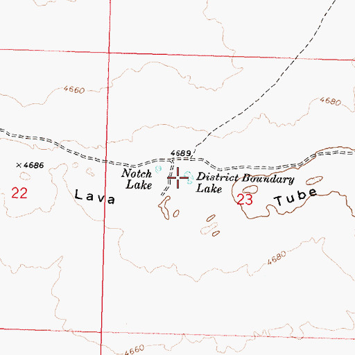 Topographic Map of District Boundary Lake, ID