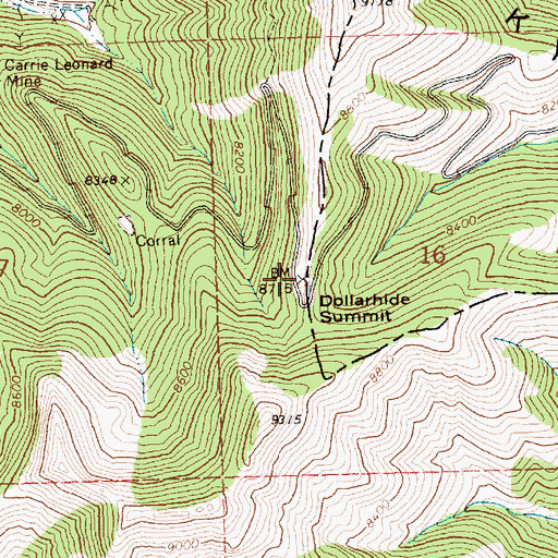 Topographic Map of Dollarhide Summit, ID