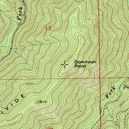 Topographic Map of Dominion Point, ID