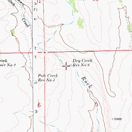 Topographic Map of Dry Creek Reservoir Number Eight, ID