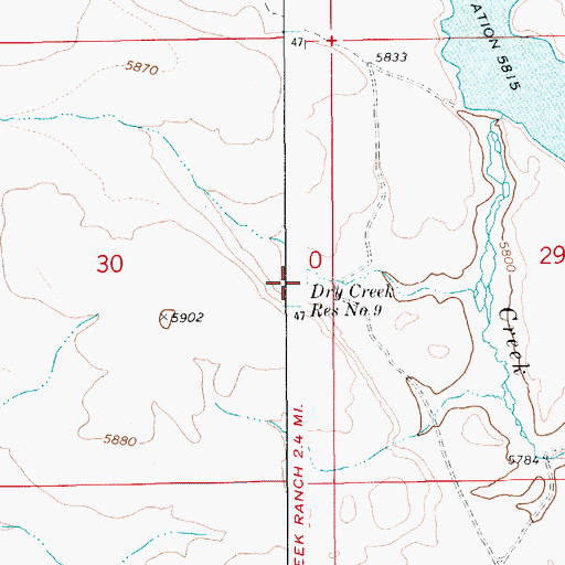 Topographic Map of Dry Creek Reservoir Number Nine, ID