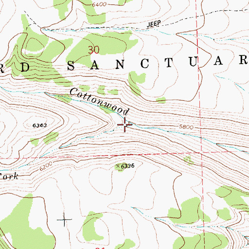 Topographic Map of Dry Fork, ID