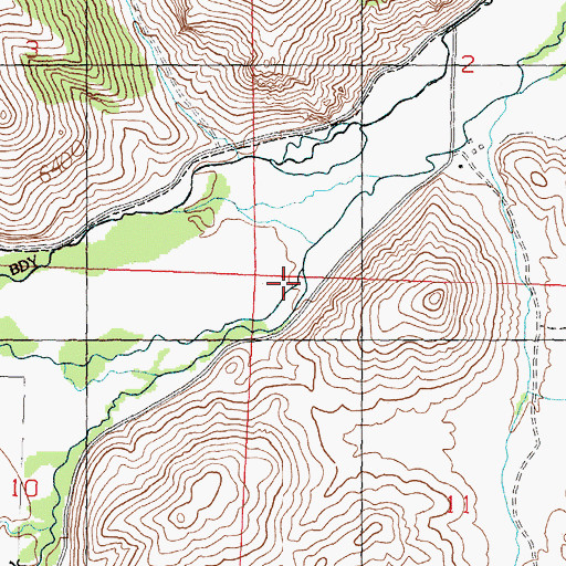 Topographic Map of Dry Fork Creek, ID