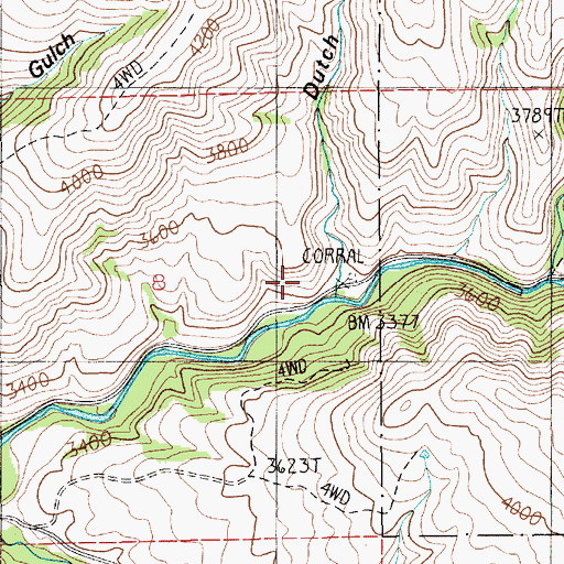 Topographic Map of Dutch Oven Gulch, ID