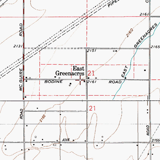 Topographic Map of East Greenacres, ID