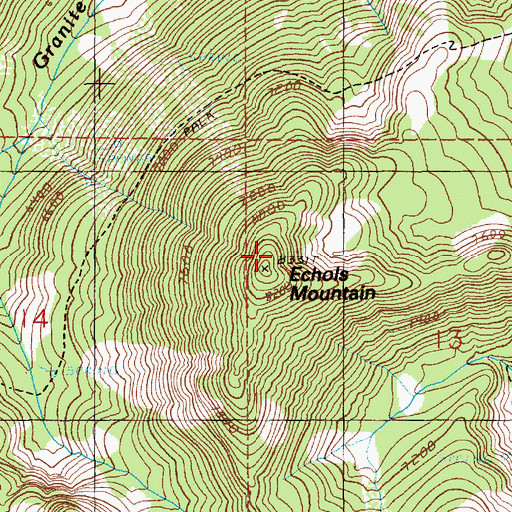 Topographic Map of Echols Mountain, ID