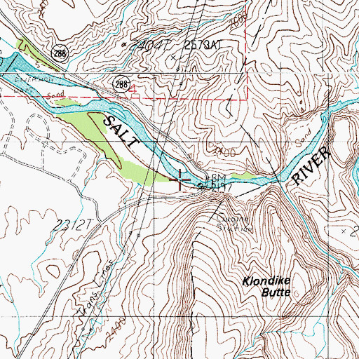 Topographic Map of Salt River Canyon, AZ