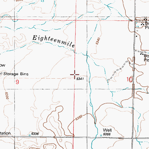 Topographic Map of Eighteenmile Creek, ID