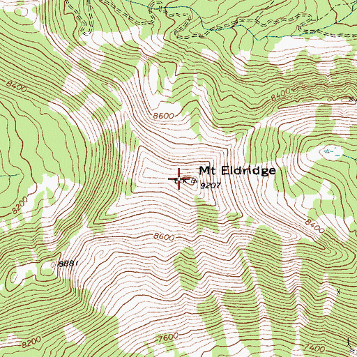 Topographic Map of Mount Eldridge, ID