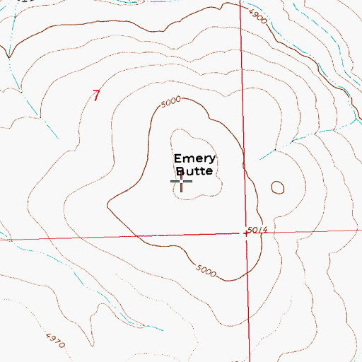 Topographic Map of Emery Butte, ID