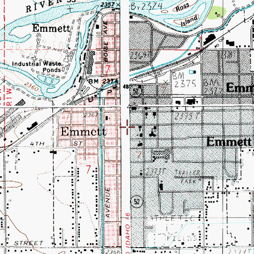 Topographic Map of Emmett, ID