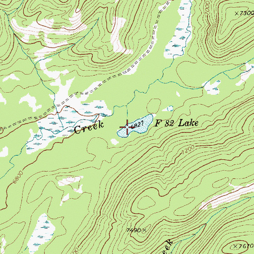 Topographic Map of F Eighty-Two Lake, ID
