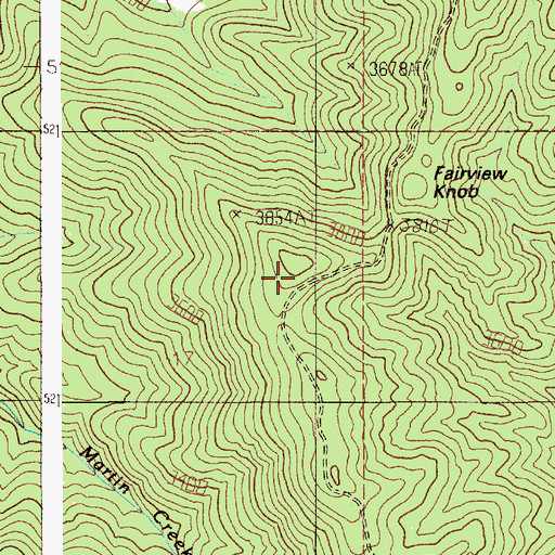 Topographic Map of Fairview Knob, ID
