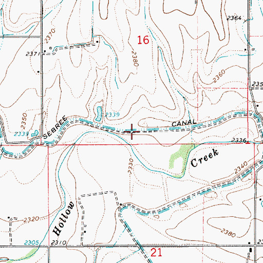 Topographic Map of Farmers Cooperative Sebree Canal, ID